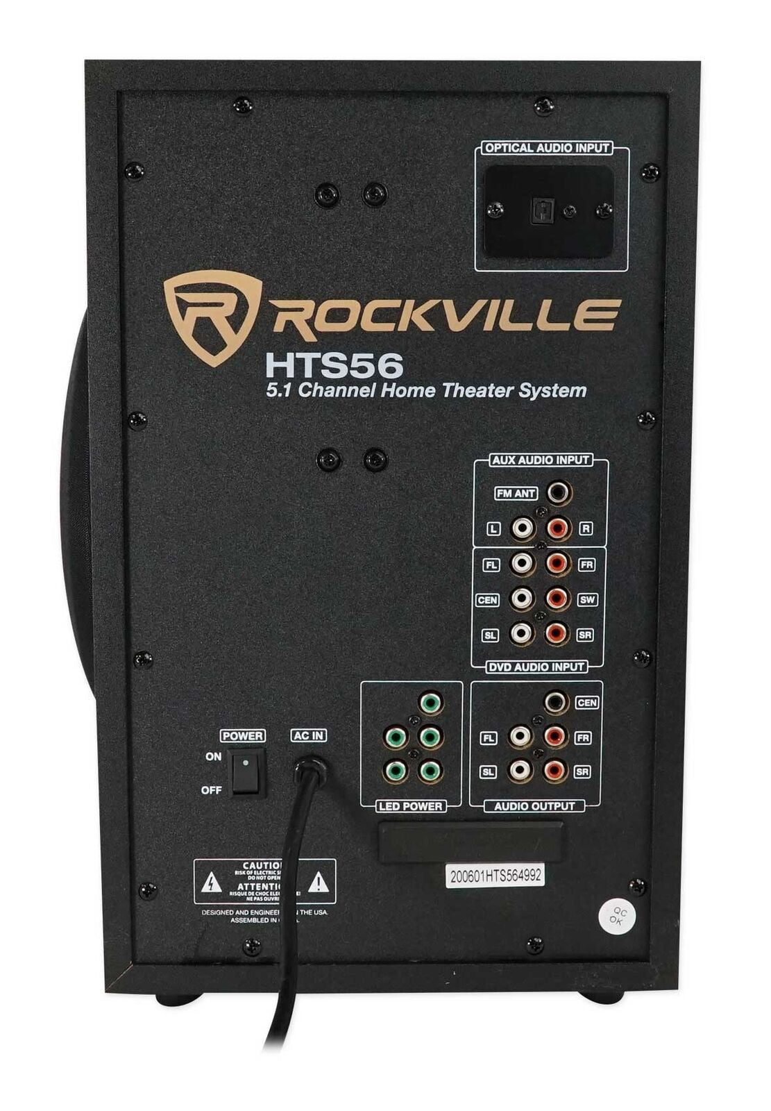 Rockville HTS56 1000W 5.1 Channel Home Theater System/Bluetoo